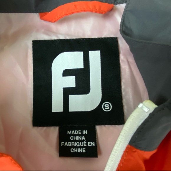 FootJoy Quarter Zip Orange Grey Jacket Windbreaker Men’s Size Small - Picture 3 of 13